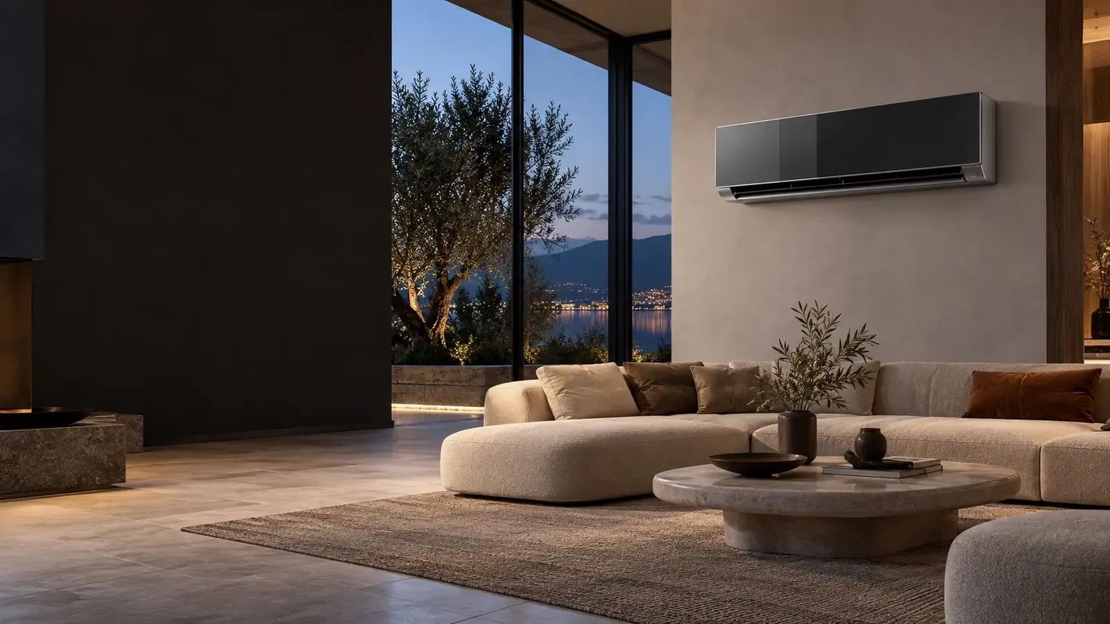 Soggiorno con climatizzatore a parete